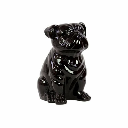 SMARTGIFTS Urban Trends Collection  Ceramic Sitting British Bulldog Figurine, Black SM2505433